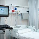 Hospital equipment, ventilators and computer screen
